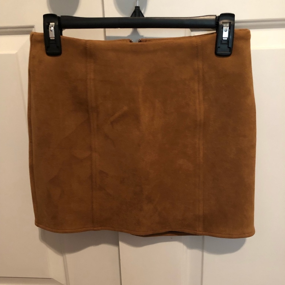 Brown suede skirt